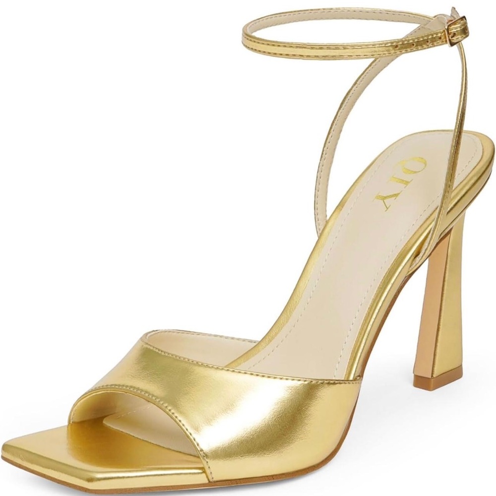 Qi Gold Strappy High Heels